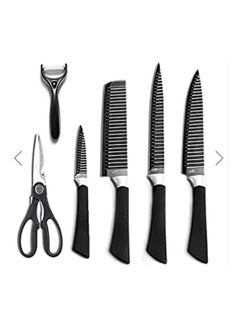 Buy Ceramic Knives Set 6 Pieces For Peeled And Scissors Black in Egypt