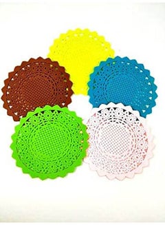 Buy Silicone Coasters Coffee Cup Mat Tea Cup Bowl Plate Set Of 5P Multicolour in Egypt