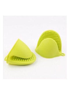 Buy Silicone Heat Resistant Oven Baking Glove Pot Tool Holder Green in Egypt