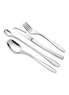 اشتري 4Pcs Personal Platinum Stainless Steel Table Knife Fork Western Set Of Four Cutlery Silver في مصر