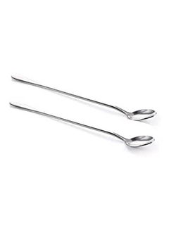 Buy 2 Pcs Long Handled Stainless Steel Coffee Spoon Ice Cream Dessert Tea Spoon For Picnic Kitchen Accessories Silver in Egypt