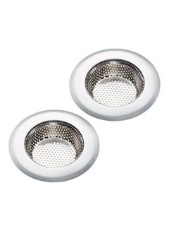 اشتري 2Pcs Kitchen Sink Strainer - Stainless Steel Silver 4.5بوصة في مصر