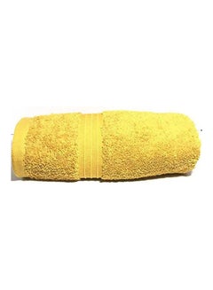 Buy Cotton Solid Pattern Bath Beach Towel Yellow 90x180cm in Egypt