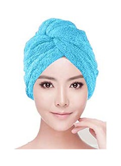 اشتري Dry Hair Cap Towel Bath Hair Dry Turban Blue في مصر