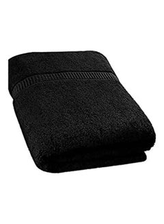 اشتري Egyptian Cotton Solid Patten Bath Towels Black في مصر