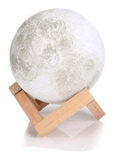 Buy 3D Moon Lamp Creative Bedside Lamp Led Night Light Table Desk Night Light White 15cm in Egypt