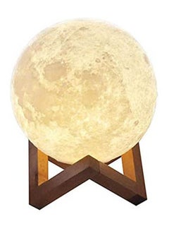 Buy Moon Lamp Usb Rechargeable Led 3D Printed Pla Night Light White 13cm in Egypt