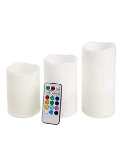 اشتري Skycandle Led Pillar Candle With Remote For Diwali Gift And All Purpose Gifting White في مصر