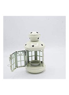 اشتري Decorative Lantern Made Of Glass Metal High Material Different Design And Distinctive Shape White في السعودية