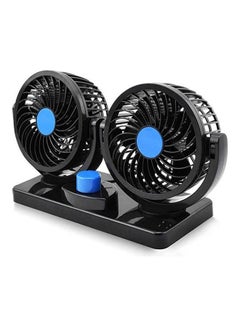 Buy 12V Electric Car Fan 360 Degree Rotatable Dual Head Car Auto Cooling Air Fan Powerful Quiet 2 Speed in Egypt