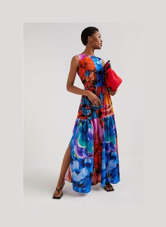 Buy Floral Cut-Out Dress Floral Print in Egypt