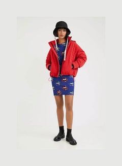 Buy Short Quilted Hooded Jacket Red in Egypt