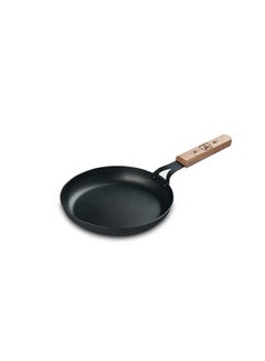 Buy Carbon Steel Frying Pan With Wooden Hand Black 24cm in Egypt