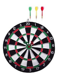 Buy Tournament Steel Wire Dart Board Double Sided Hanging Dart Game Four Darts Set 12inch in UAE
