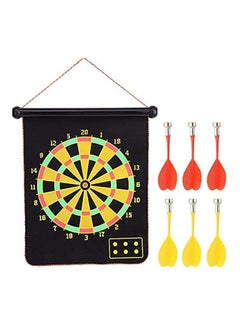 Buy Magnetic Double Sided Dart Board Wall Hanging Dartboard With 6 Safety Darts 15inch in Saudi Arabia