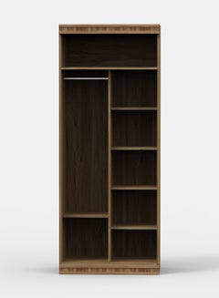 Buy Cupboard Luxurious - 2 Door Bedroom Furniture Closet - Zirconio Collection Chiavenna Walnut Size 800 X 525 X 2000 - Wood Wardrobe walnut 843X 538X 132mm & 2044*539*103mm in Saudi Arabia