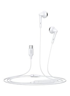 Buy 1.2M USB C Earphone With Microphone Wired Earphones HiFi Stereo Sound Headphone In-Line Control Soft PVC For iPad Mini 6 Pro Galaxy S20 S20+ And Tablets White in UAE