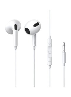 Buy Encok H17 3.5mm Lateral in-ear Wired Earphone Button Control Headphones Lightweight Headset Compatible with 3.5mm Port Devices Support High-Definition Voice Calling White in Egypt