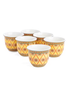 Buy 6Pcs Gahwa Cup Yellow 20cm in Saudi Arabia