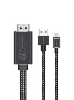 اشتري 4K High Definition Lightning Connector to HDMI Cable 1.8M Black في السعودية