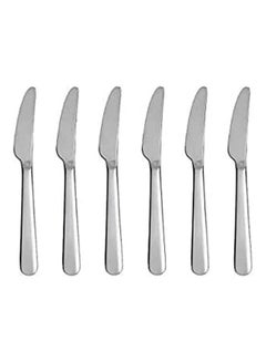 Buy Dessert Knife 6 Pcs Set Stainless Steel Silver 18cm in Egypt