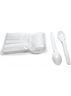 Buy Heavy Duty Plastic Spoon - 50 Pcs White in Egypt