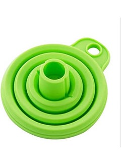 اشتري Kitchen Food Grade Fda Approved Silicone Folding Funnel For Cooking Water Bottle Liquids And Powders Green في مصر