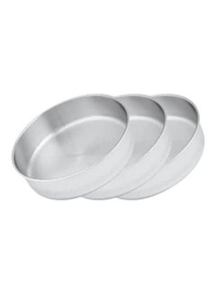 اشتري Set Of 3 Pcs Rounded Oven Tray Silver في مصر