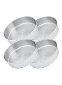 اشتري Set Of 4 Pcs Rounded Oven Tray Silver في مصر