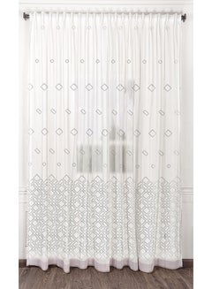 اشتري 1 Panel Of Embroidered Tulle Roma Curtain Grey 3x2.8meter في مصر