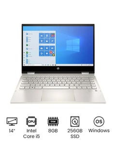 Buy Pavilion 14-DW1010WM X 360 Convertible Laptop With 14 Inch Full HD Display, 11th Gen Core i5-1135G7 Processor/8GB RAM/256GB SSD/Intel Iris XE Graphics/ English Silver in UAE