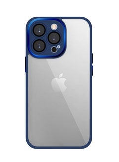 اشتري Clear Case with Shockproof Silicone Bumper Frame Anti-Fall Camera Protection Cover for iPhone 13 Pro Dark Blue في السعودية