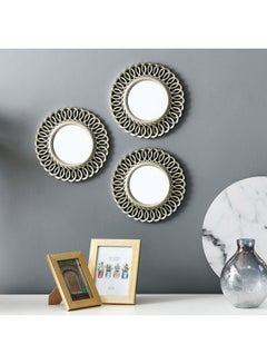 Buy 3-Piece Nomad Mirror Set Gold 25cm in UAE