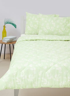 Buy Comforter Set Queen Size All Season Everyday Use Bedding Set 100% Cotton 3 Pieces 1 Comforter 2 Pillow Covers  Light Green Cotton Light Green in Saudi Arabia