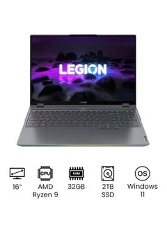 Buy Legion 7 16ACHG6 Gaming Laptop With 16-Inch Display, AMD Ryzen 9-5900 Processer/32GB RAM/2TB SSD/16GB NVIDIA Geforce RTX 3080 Graphics Card/Windows 11 English Storm Grey in UAE