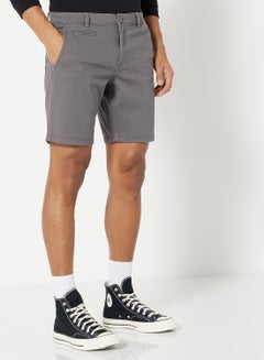 Buy Solid Pattern Premium Shorts Slate Grey in UAE
