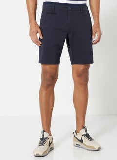 Buy Solid Pattern Premium Shorts Navy Blue in UAE