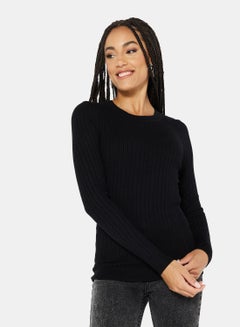 Buy Crew Neck Sweater Black in UAE
