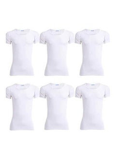 Buy Under Shirt Set Of 6 For Men White in Egypt