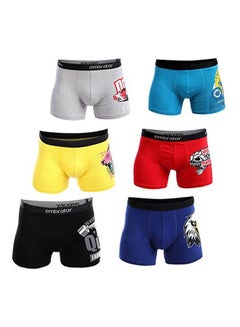 Buy Printed Boxer Briefs  Set Of 6 Multicolour in Egypt