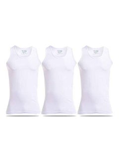 Buy Combed Sleeveless Under Shirt Set Of 3 White in Egypt