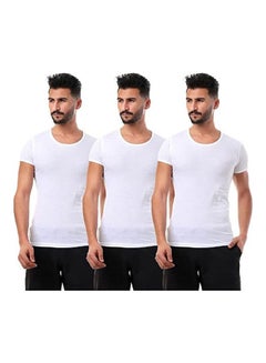 اشتري Combedt Of 3 Hlaf Sleeves Under Shirts White في مصر