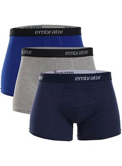 اشتري Solid Color Boxer Shorts 3 Pieces  For Men Multicolour في مصر