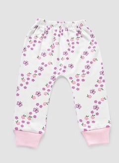 Buy Baby Girls Pyjama Bottoms Dark Pink/White in UAE