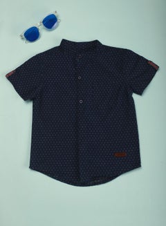 Buy Baby Boys Collar Neck Short Sleeve Shirt Blue in UAE