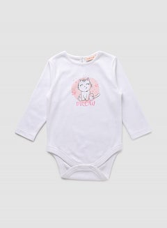 Buy Baby Girls  Round Neck Long Sleeve Pyjama Set Aop Star White in UAE