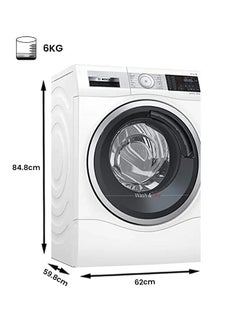 اشتري غسالة ملابس للغسل والتجفيف 6 كغم WDU28560GC أبيض في الامارات