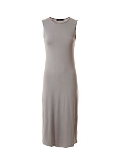 Buy Casual Sleeveless Round Neck Long Evening Maxi Knit Dress 62 Lite Grey in Saudi Arabia
