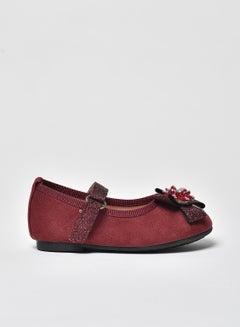 Buy Dyed Pattern Flat Ballerinas Wine in Saudi Arabia