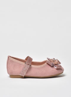 Buy Dyed Pattern Flat Ballerinas Pink in UAE